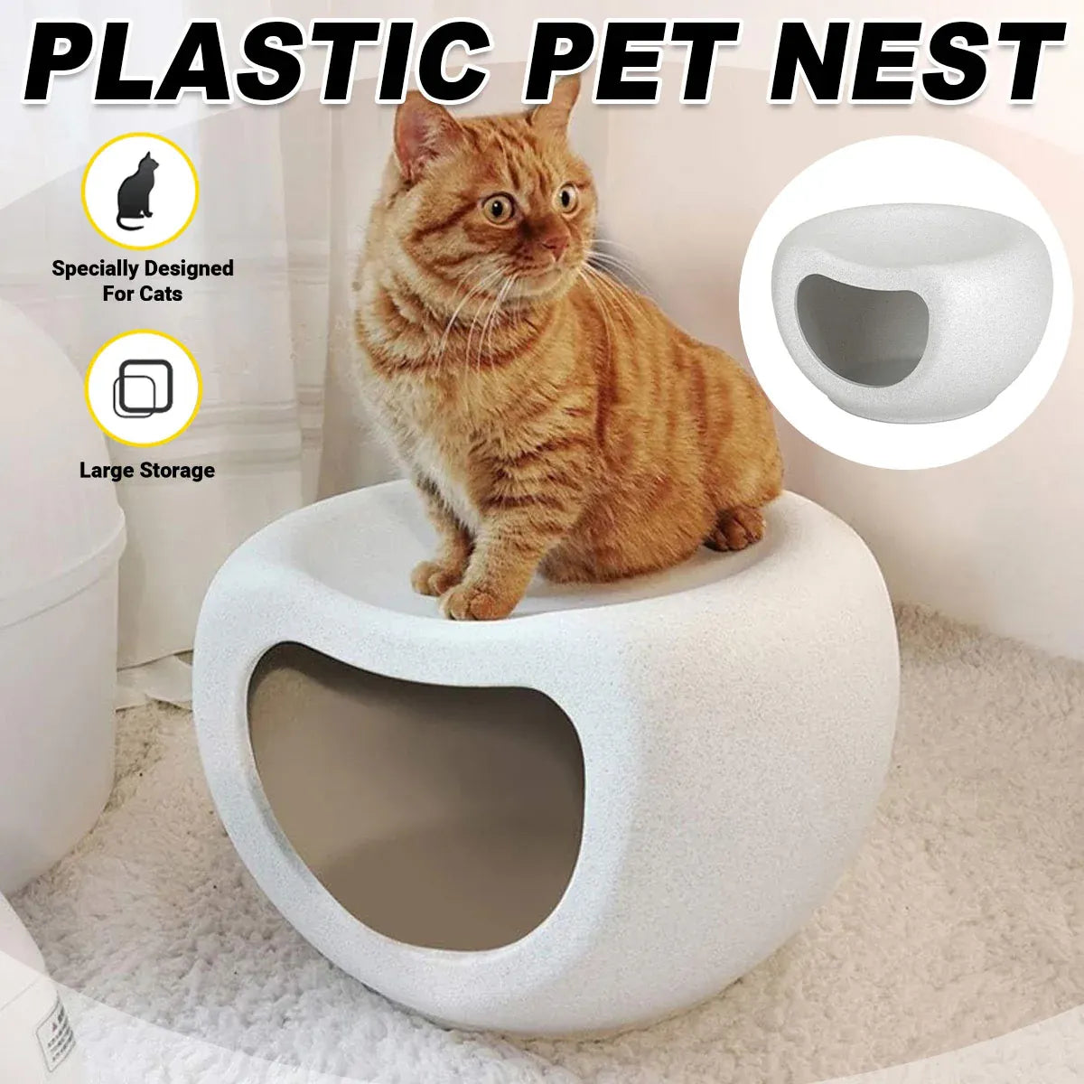 Plastic Pet Nest for Cats Small Dogs Waterproof Detachable Easy to Clean NonSlip